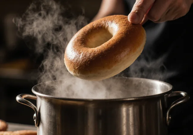 Large corporate breakfast catering setup with multiple bagel stations and coffee service