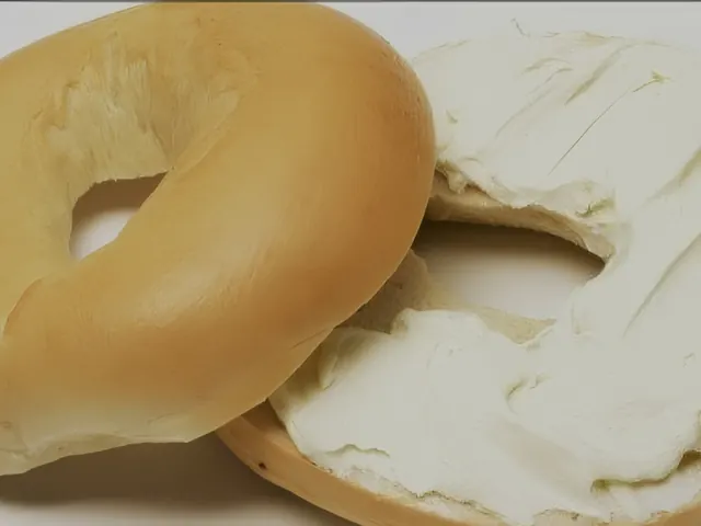 Bagels and Cream Cheese from Bagel Point in Greenpoint, Brooklyn