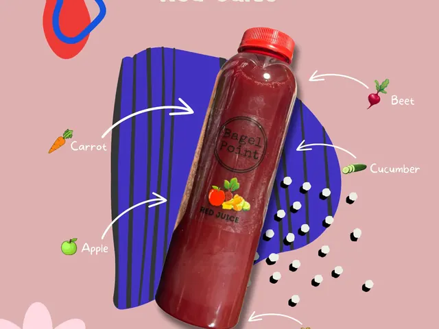 Red Juice from Bagel Point in Greenpoint, Brooklyn
