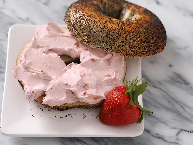 Bagel with Flavored Cream Cheese from Bagel Point in Greenpoint, Brooklyn