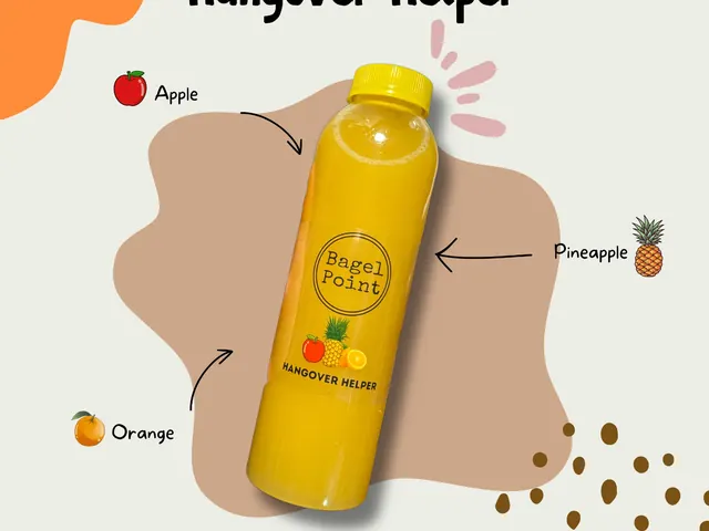 Hangover Helper Juice from Bagel Point in Greenpoint, Brooklyn