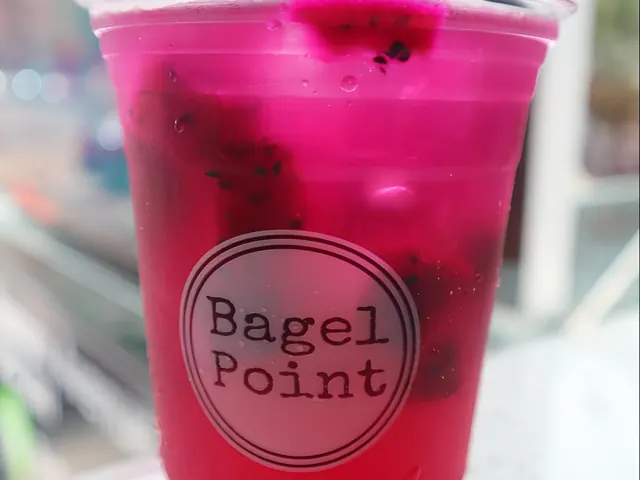 Dragon Fruit Lychee Refresher from Bagel Point in Greenpoint, Brooklyn