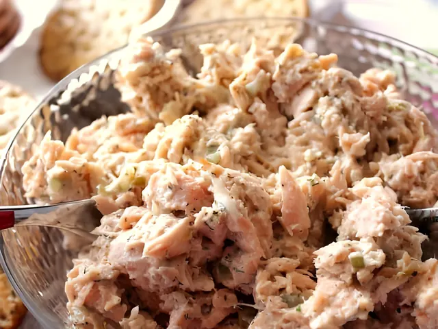 Baked Salmon Salad from Bagel Point in Greenpoint, Brooklyn