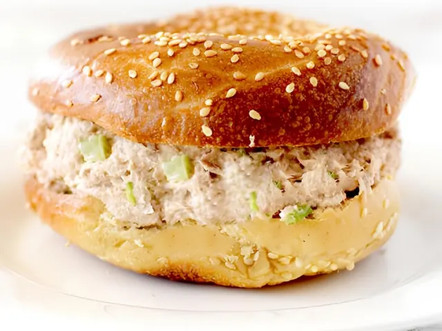 Albacore Tuna Plain from Bagel Point in Greenpoint, Brooklyn