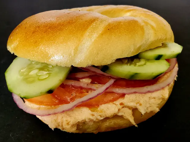 Baked Salmon Classic from Bagel Point in Greenpoint, Brooklyn