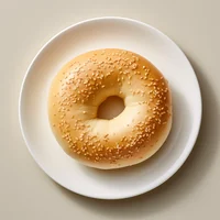 Bagel Point sesame bagel on a plate