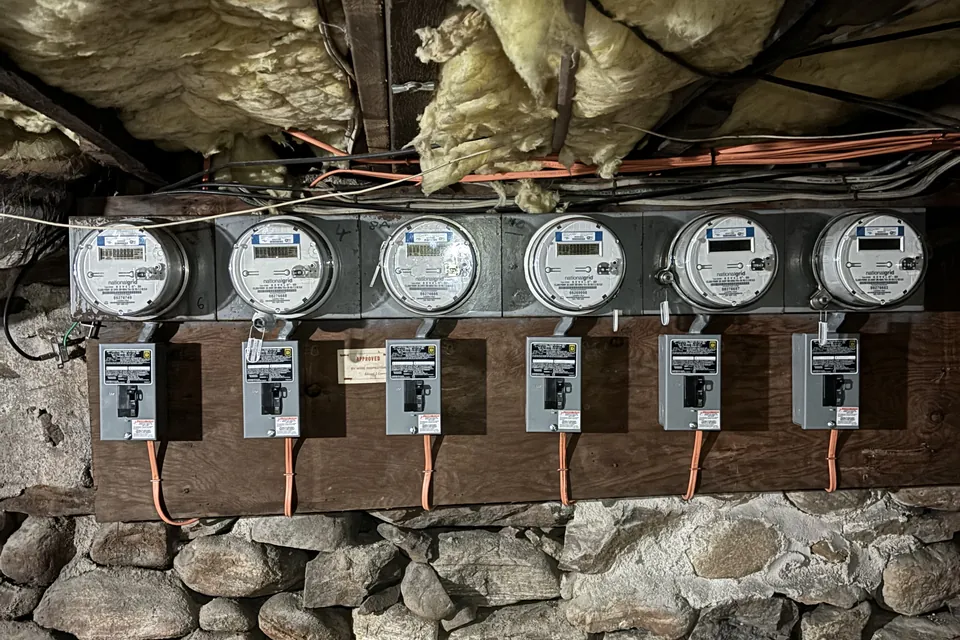 Rebuilt six meter bank with new conduit by Gourley Electric