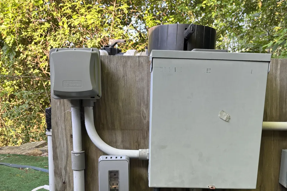 New exterior outlet and disconnect boxes installed by Gourley Electric