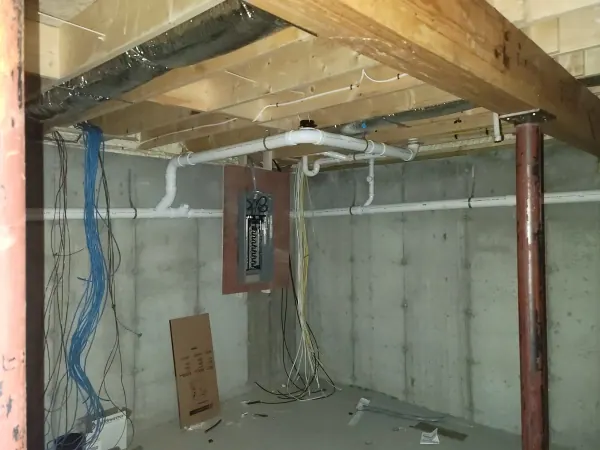 Basement plumbing rough-in by Nowak Plumbing