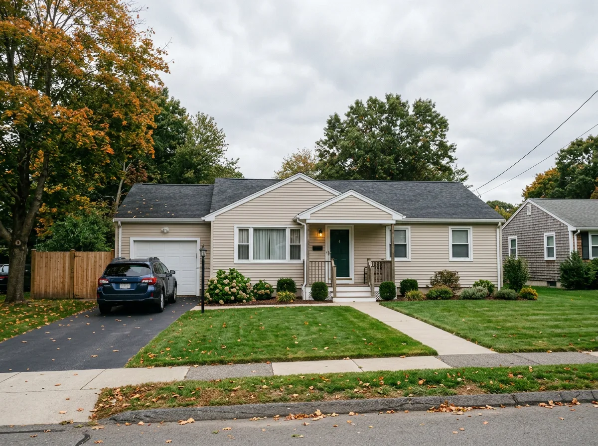 Modest single-story ranch home in Brockton, Massachusetts that Silver Homes bought for cash as-is